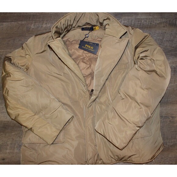 POLO RALPH LAUREN WOMEN'S CROPPED PUFFER COAT KHAKI SZ XXL $260 - Picture 1 of 5